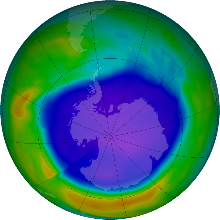 Antarctic ozone map for 26 September 2008